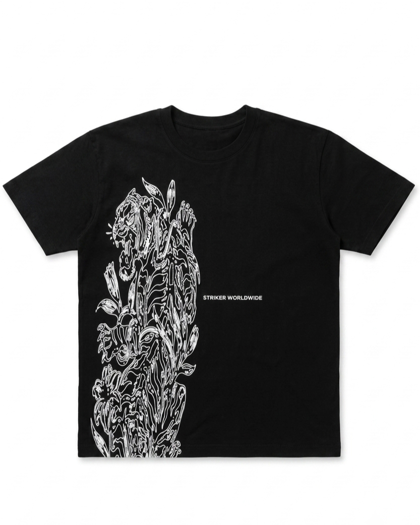 Pre-Order TIGER BLOOM BLACK T-SHIRT